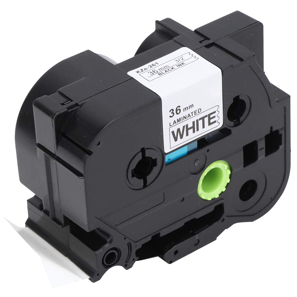36mm Laminated Label Tape Black on White for TZE 261 661 PT 9700